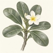Pencil study of Plumeria obtusa