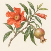 Pencil study of Punica granatum