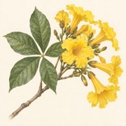 Pencil study of Tabebuia aurea